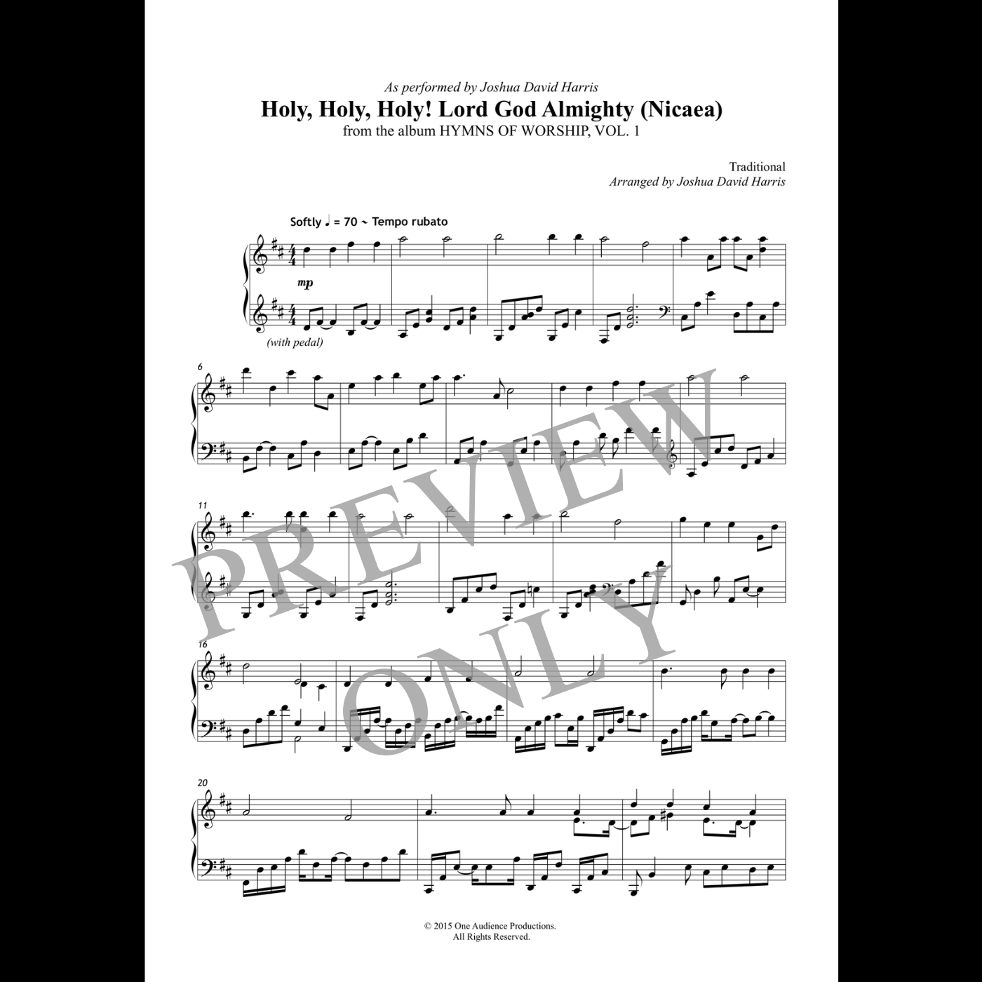 Holy, Holy, Holy! Lord God Almighty (Nicaea) - Sheet Music (PDF)